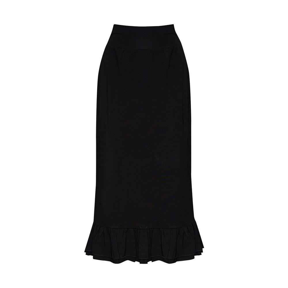 Lou Lou Katy Frill Skirt Maxi Black | 19NB010