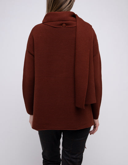 Ping Pong Ribbed Pullover W/Scarf Tobacco | PP545058