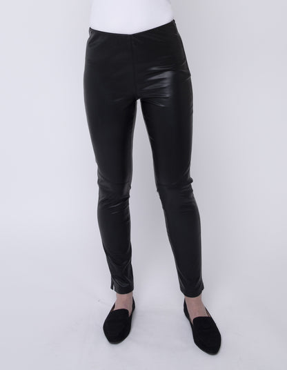 Ping Pong Faux Leather Legging Black | PP545732