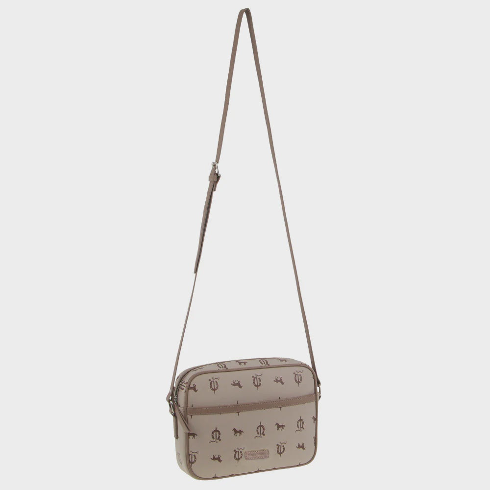 Pierre Cardin - Canvas Print/Leather Trim Square Cross-Body Bag | PC3849