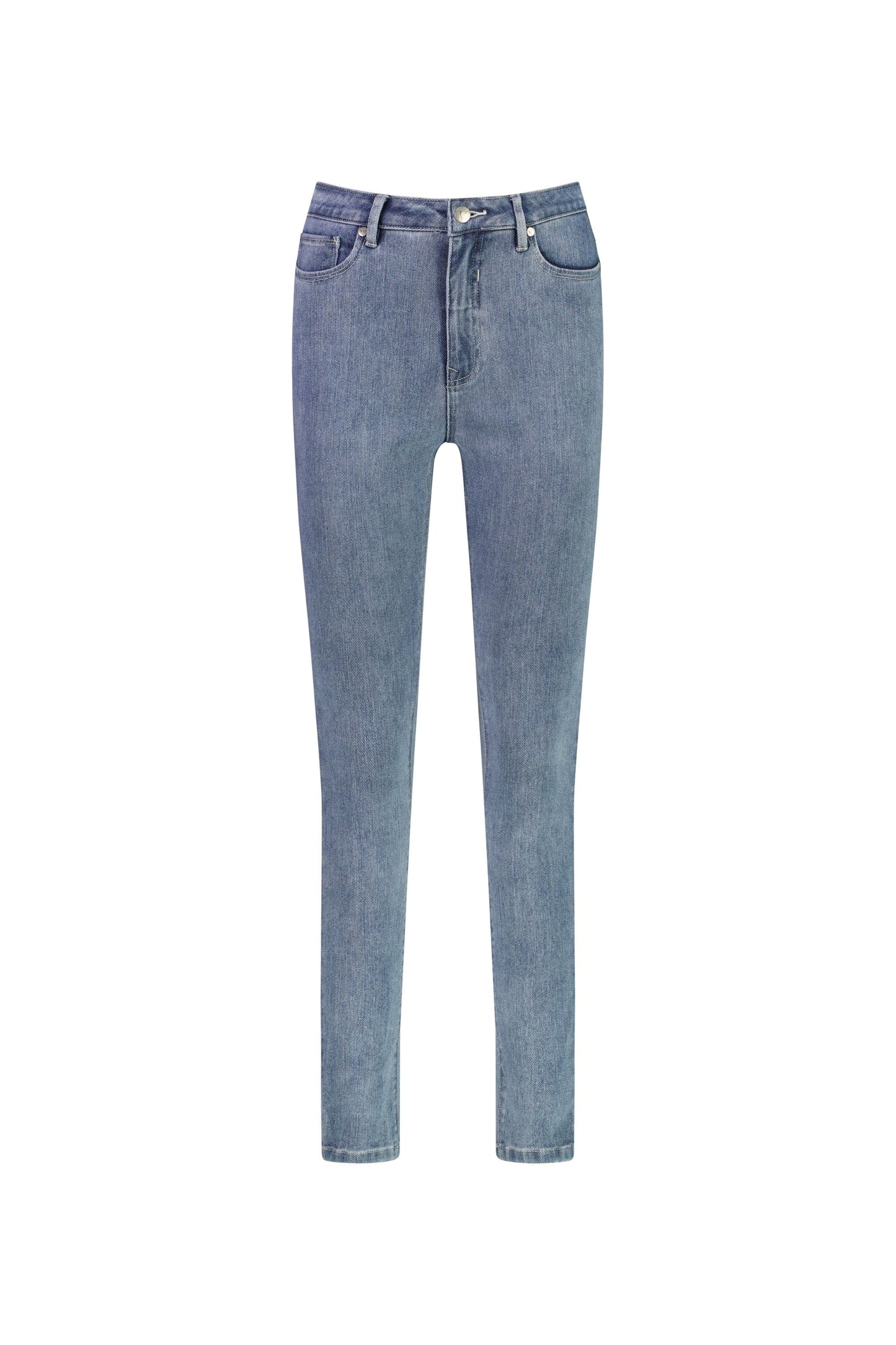 Vassalli Skinny Leg Full Length Jean in Angle Knit Denim Vintage Wash | V5990
