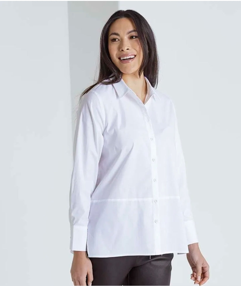 Marco Polo L/S Button Through Shirt White | MP34521