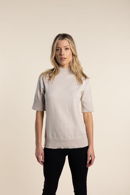 Two T's - Mock Neck Knit Natural | TT2791