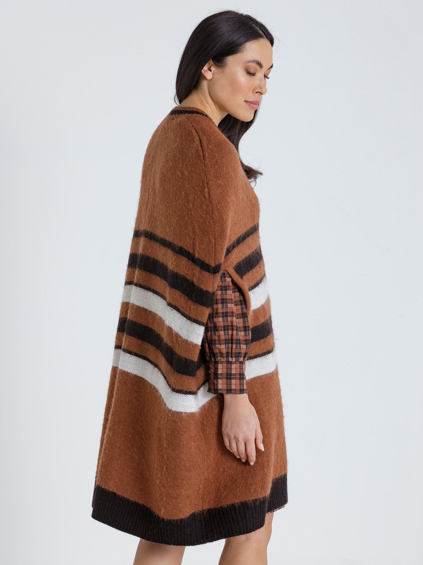Marco Polo Knitted Cocoon Coat Toffee | MP33483