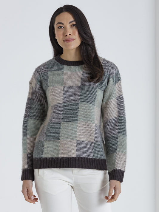 Marco Polo L/S Brushed Pullover Mixed Check | MP33485