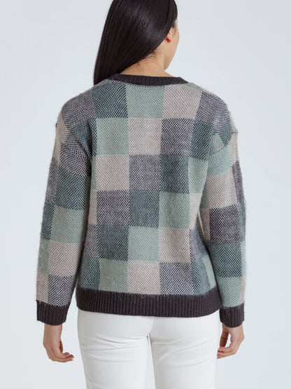 Marco Polo L/S Brushed Pullover Mixed Check | MP33485