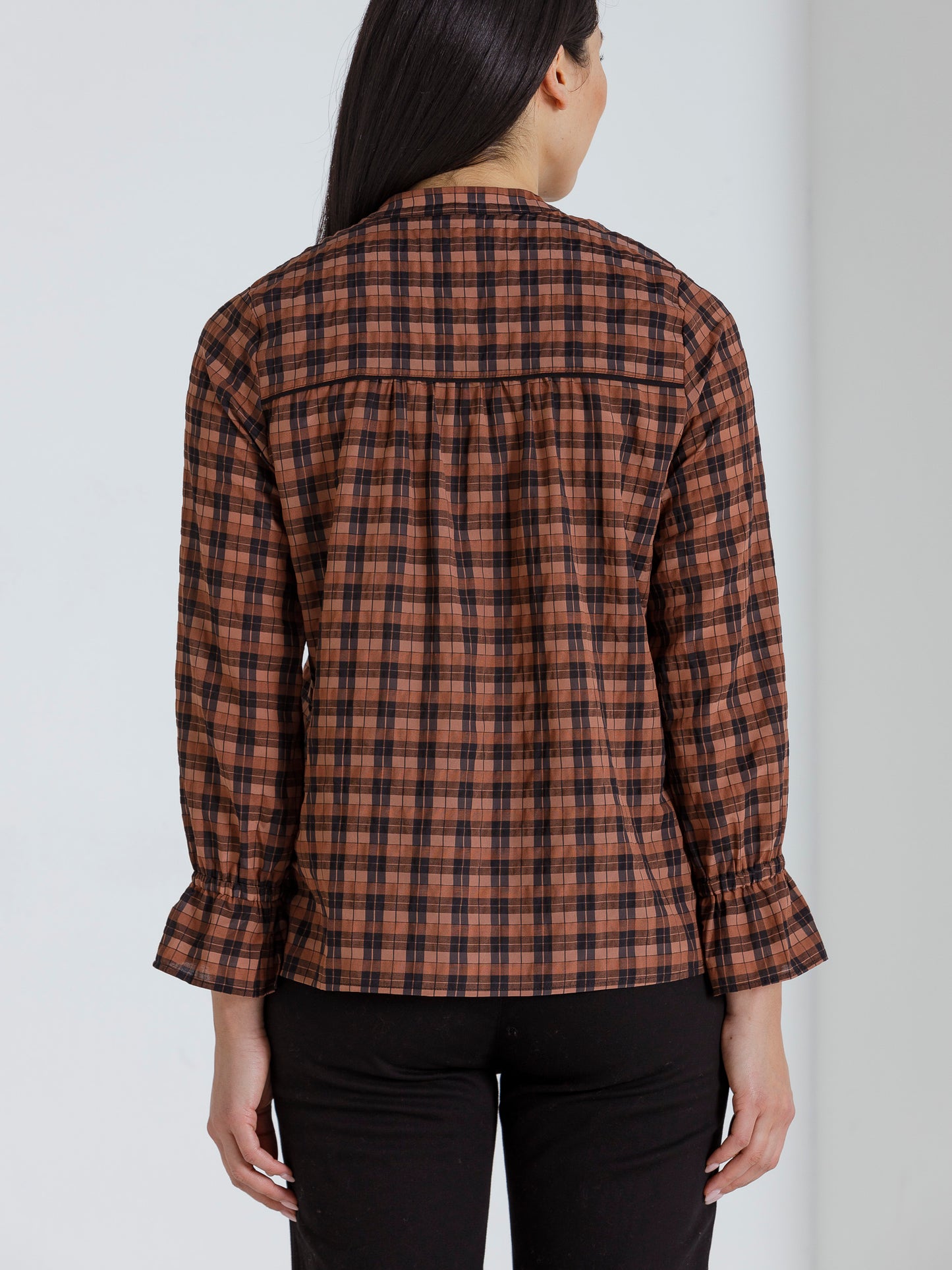Marco Polo Long Sleeve Check Shirt Toffee Check | MP34542