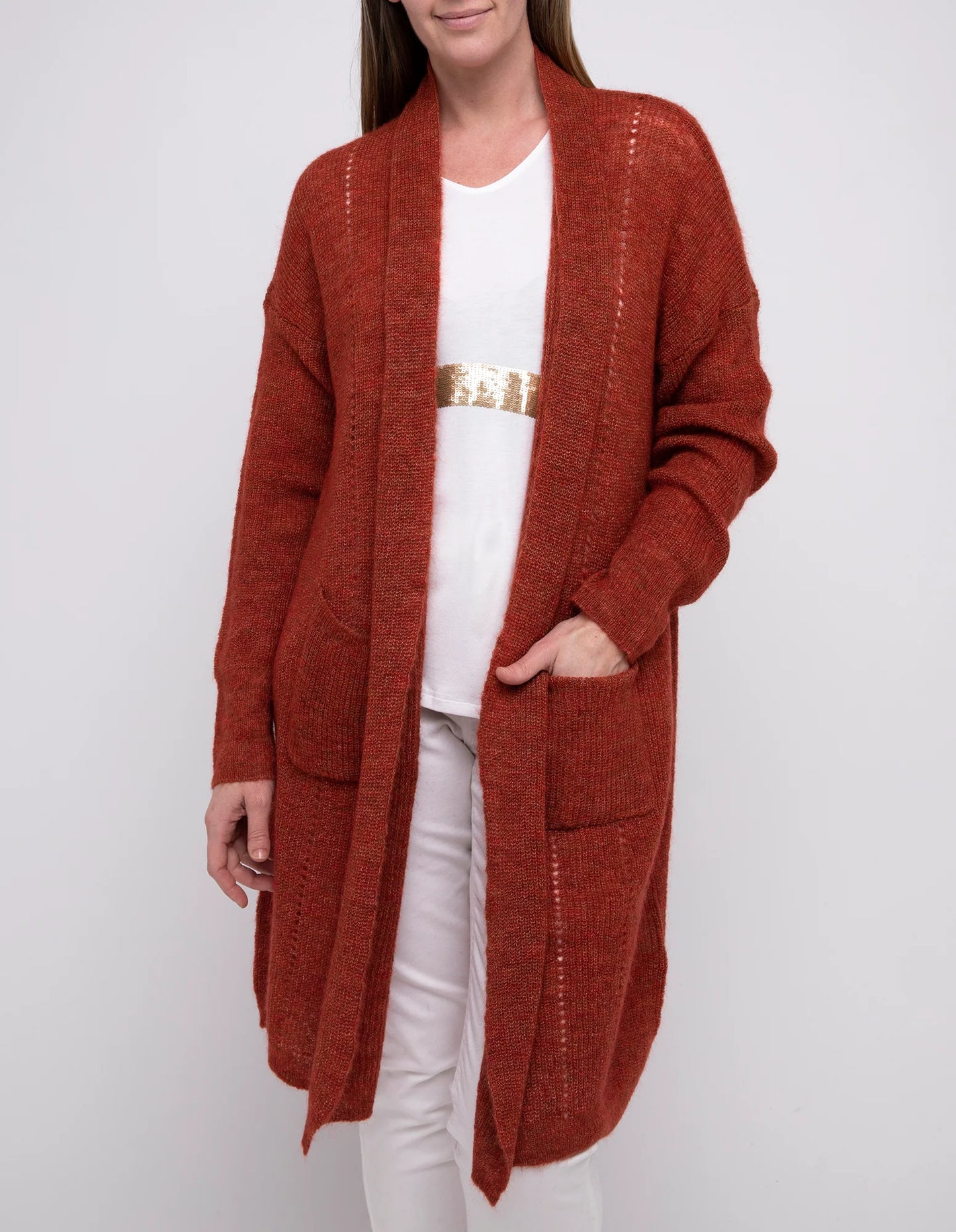 Ping Pong Pointelle Cardigan Currant | PP545047