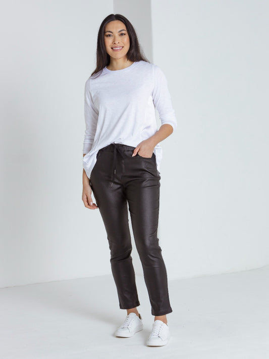 Marco Polo Faux Leather Pant Black | MP38194